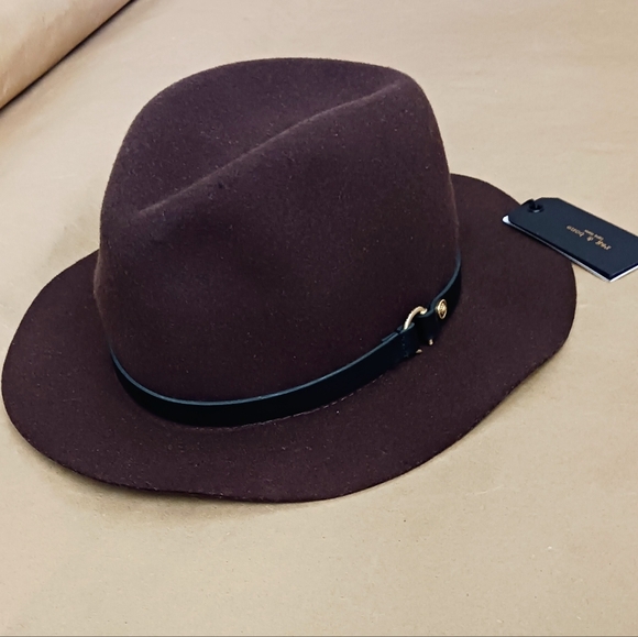 NWT Rag and Bone Floppy Packable Fedora Brown Small Leather Wool Hat - Picture 1 of 2